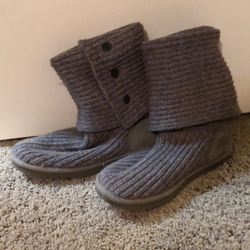 Gray Knitted UGG Boots